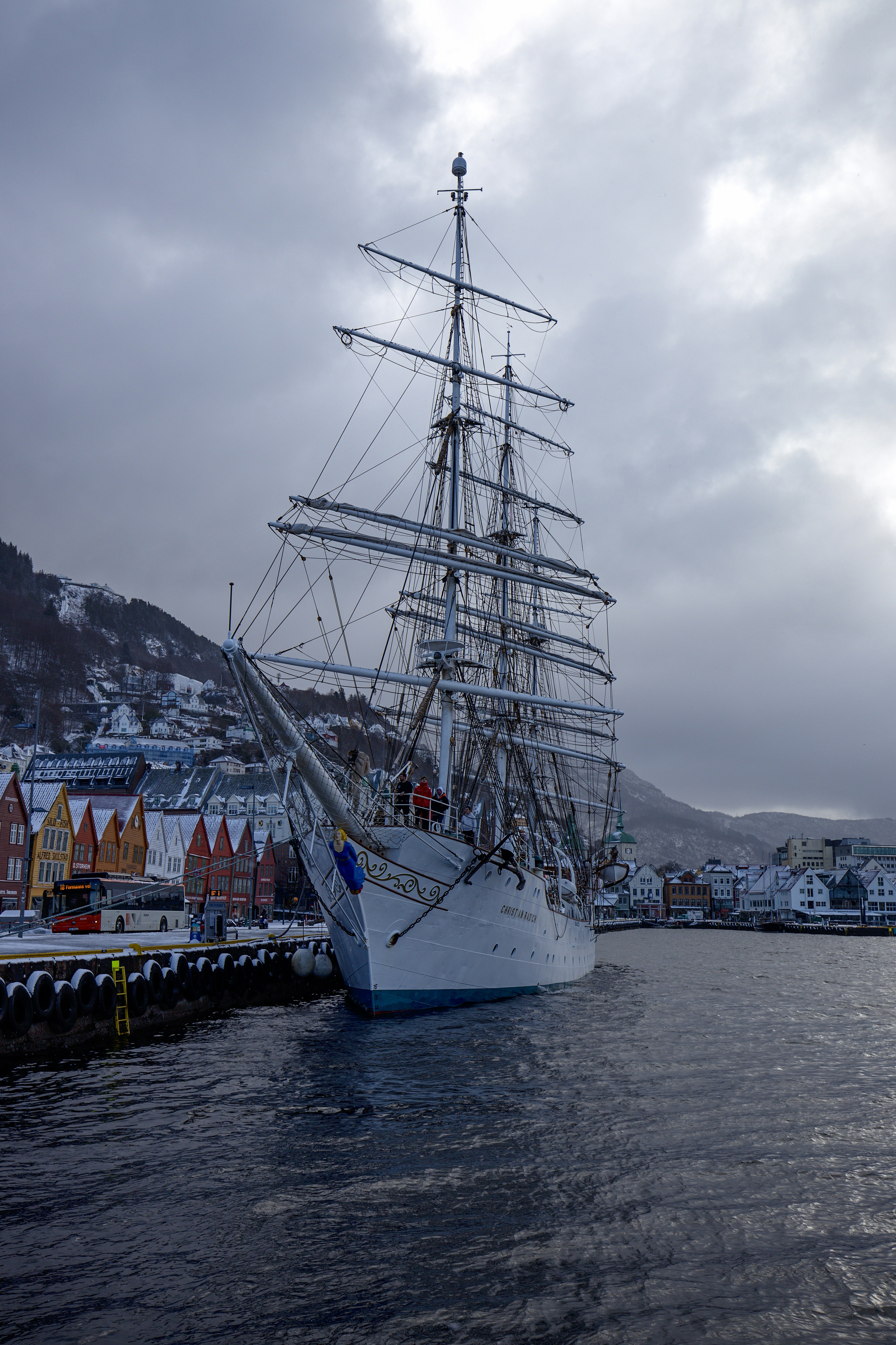 Un grand bateau blanc dans un plan d’eau