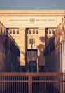 the entrance to the united nations unes building