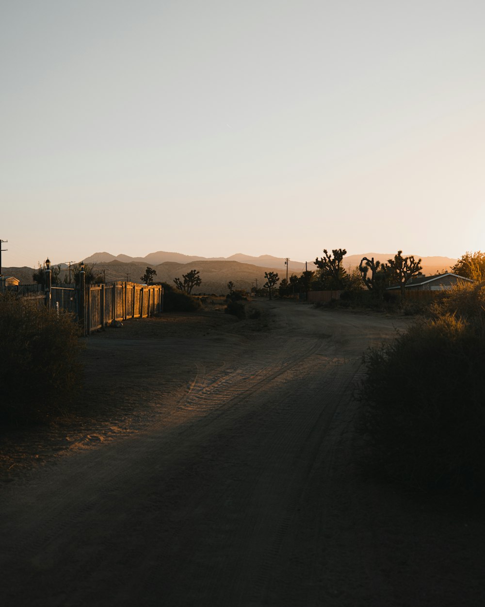 a dirt road in the middle of a desert