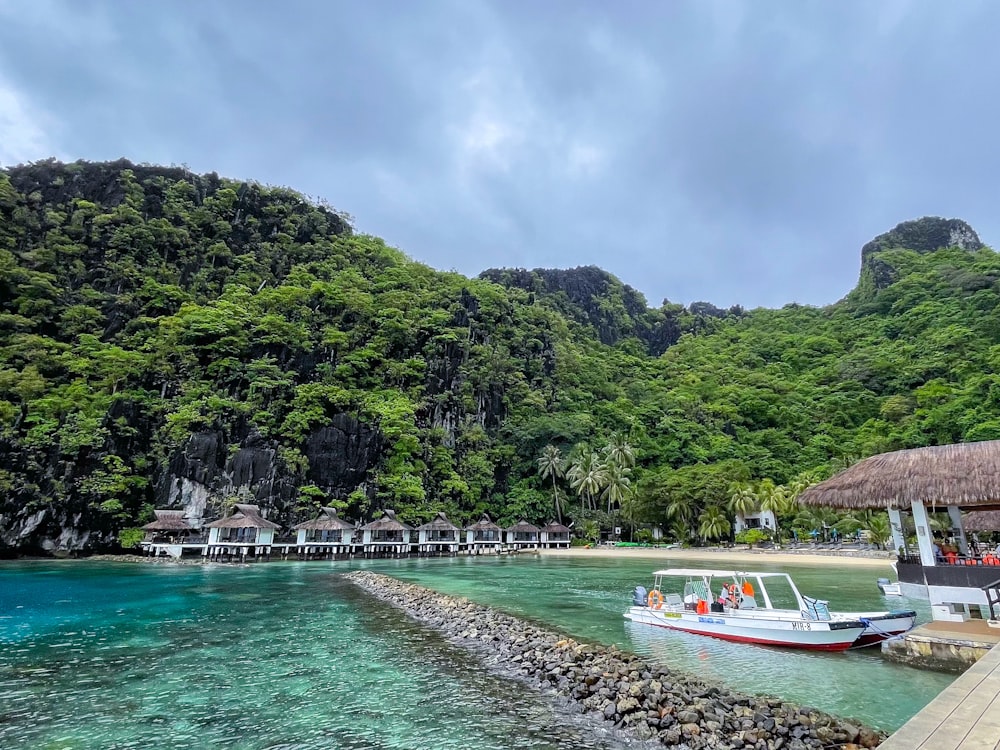 a couple of boats that are sitting in the water