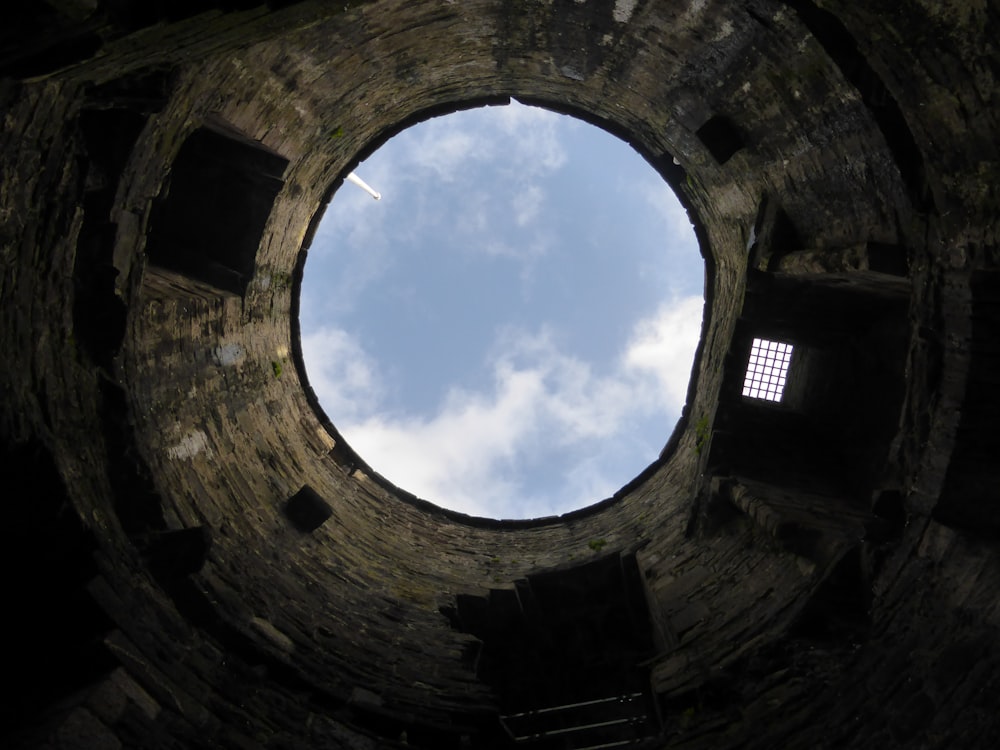 a round hole in the side of a building