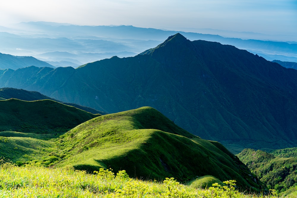 a view of a mountain range in the distance