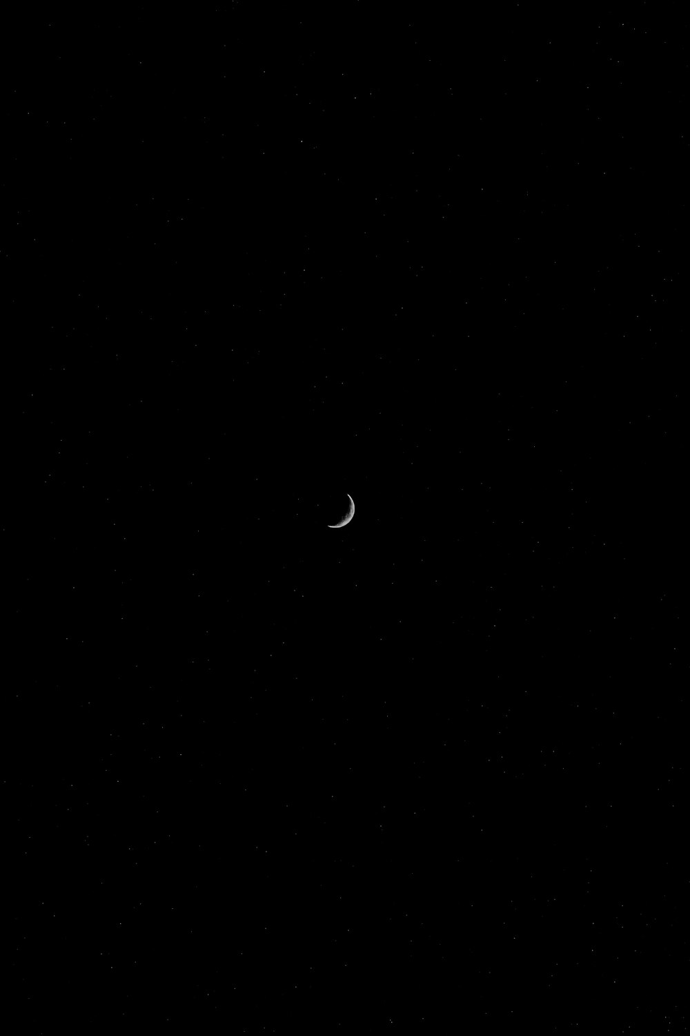 Une photo en noir et blanc de la lune dans le ciel