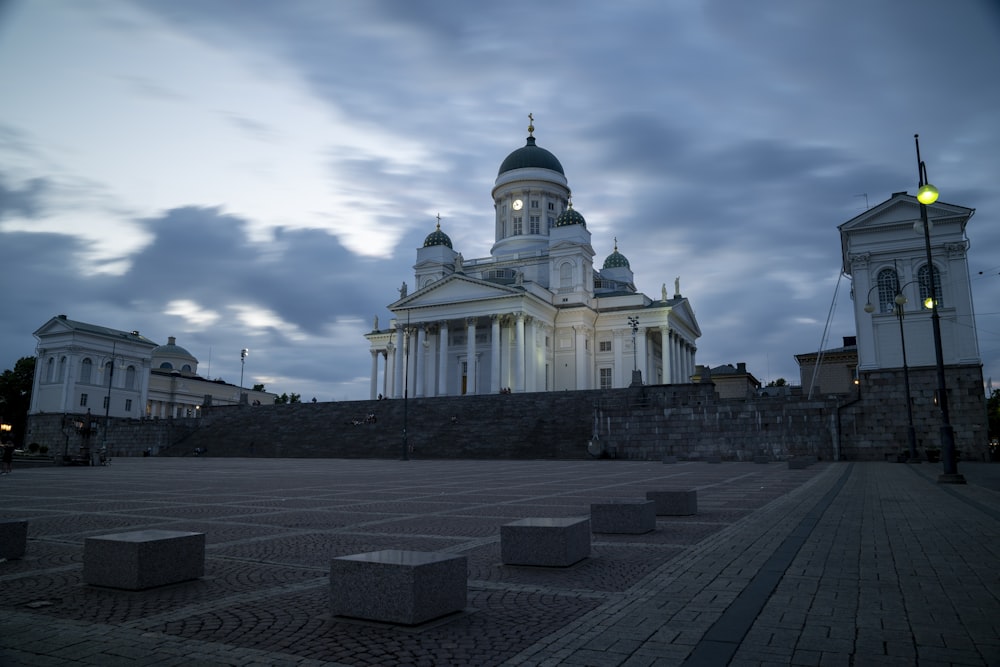 a large building with a clock tower on top of it