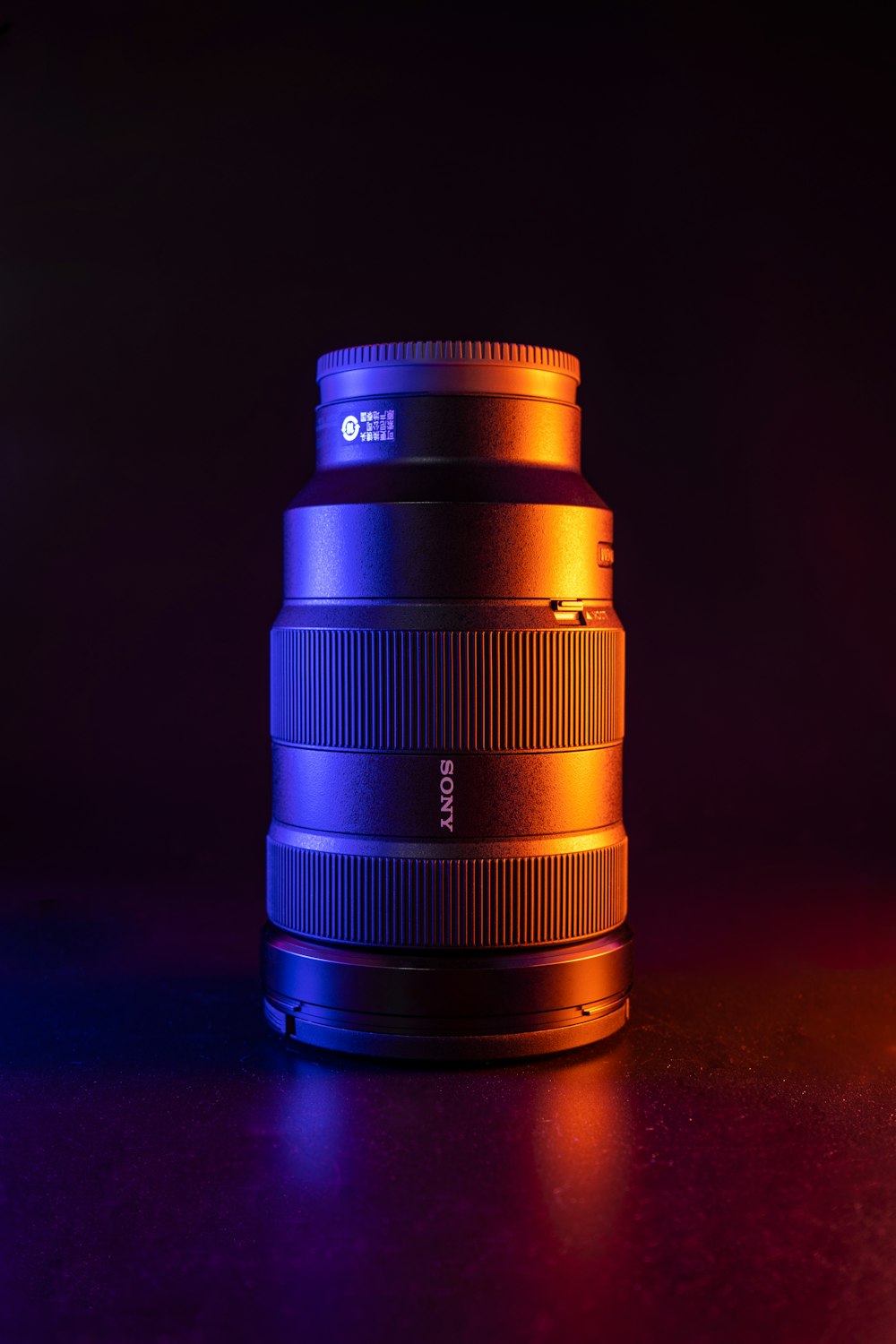 a close up of a camera lens on a table