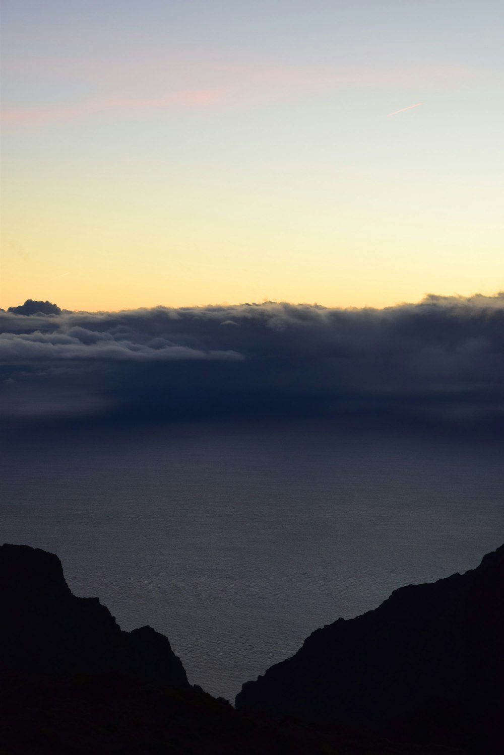 a view of the ocean from a high point of view