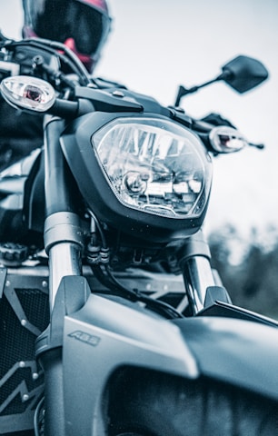 a close up of a motorcycle