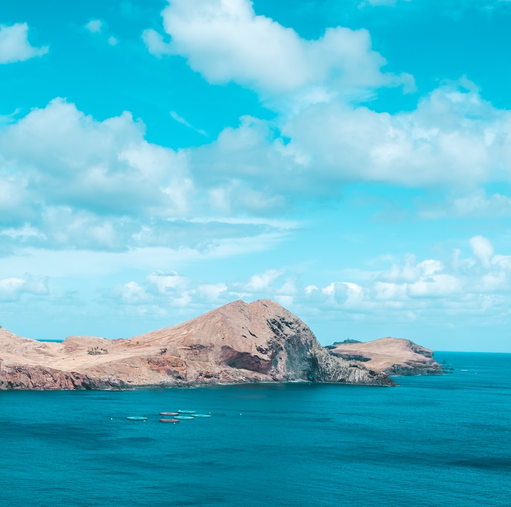 a large body of water surrounded by mountains