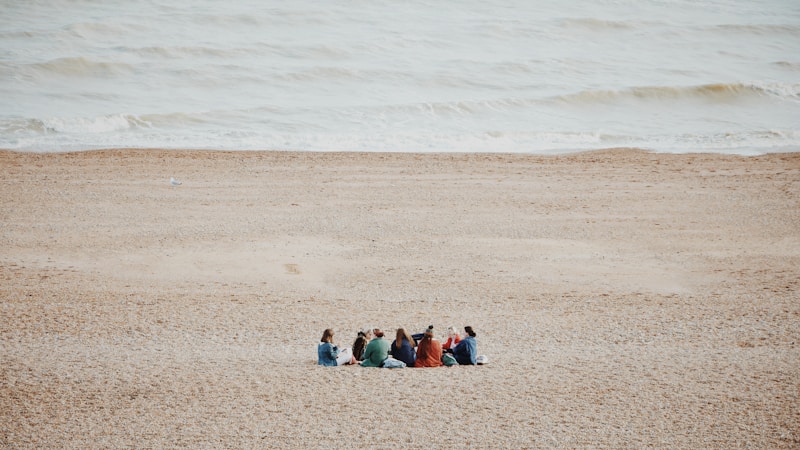 Relaxing together on beach