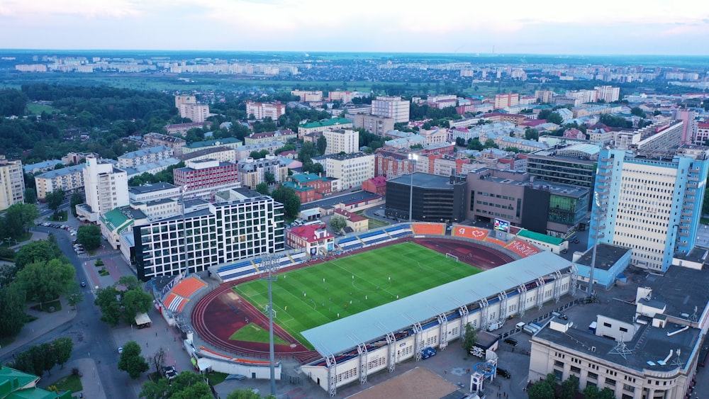aerial view of football stadium during daytime
