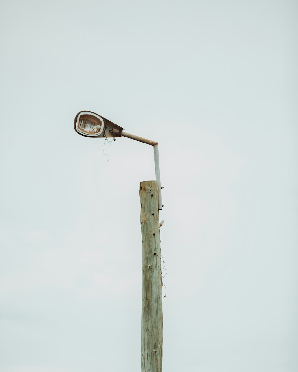 black and white light post