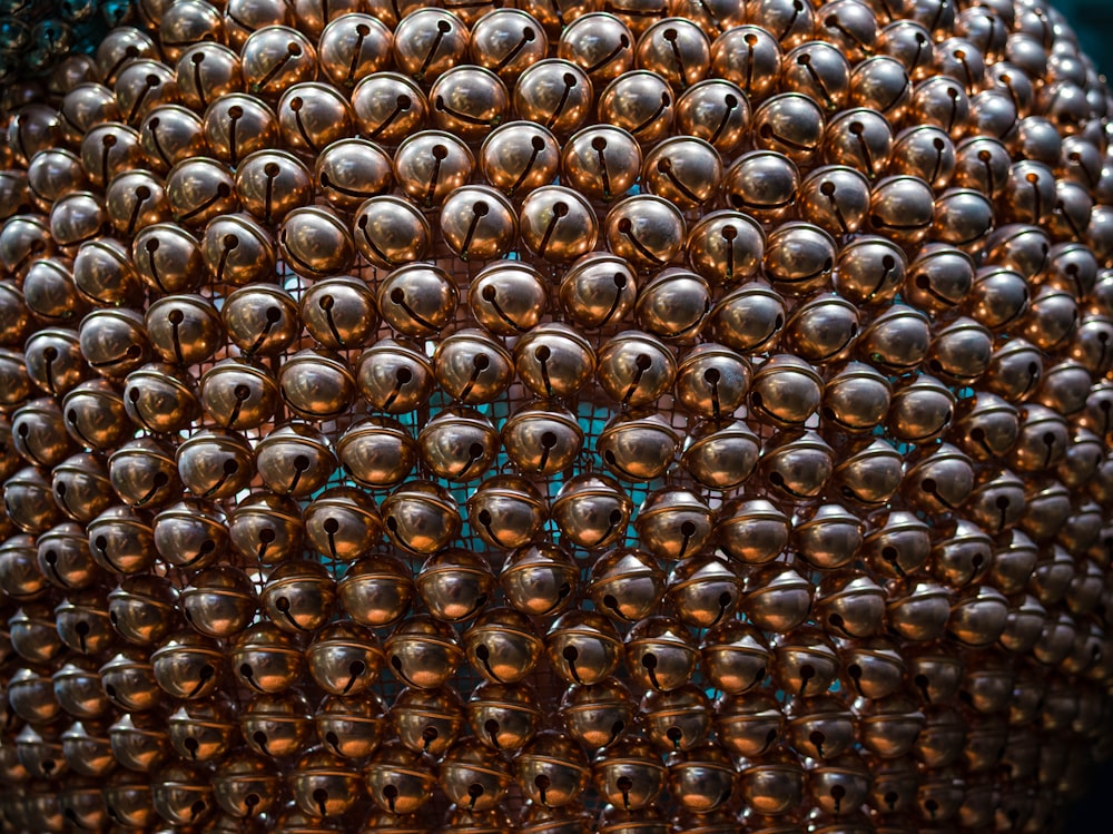 a close up of a bunch of metal balls