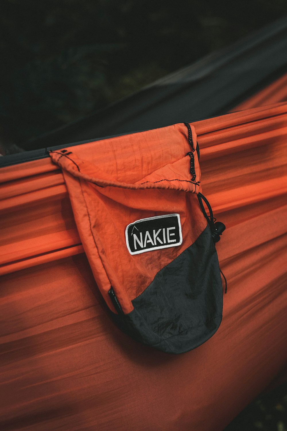 a close up of a sleeping bag on a hammock