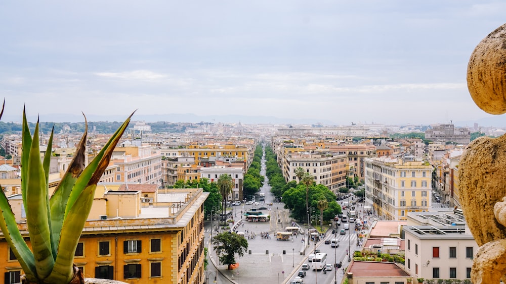 a view of a city from a high point of view