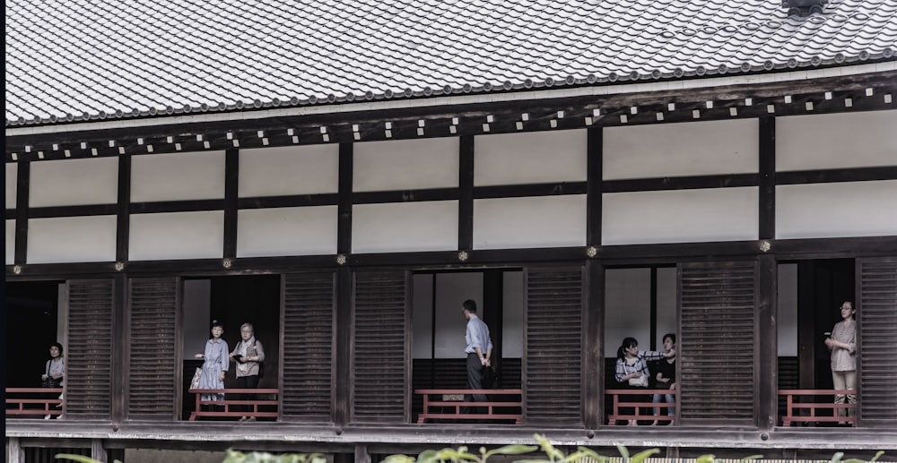 a building next to a window