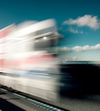 a blurry photo of a train on a track