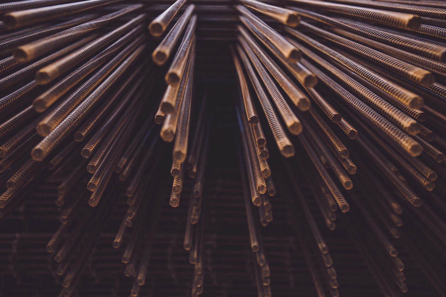 Close-up of titanium alloy rods used as implant machining stock