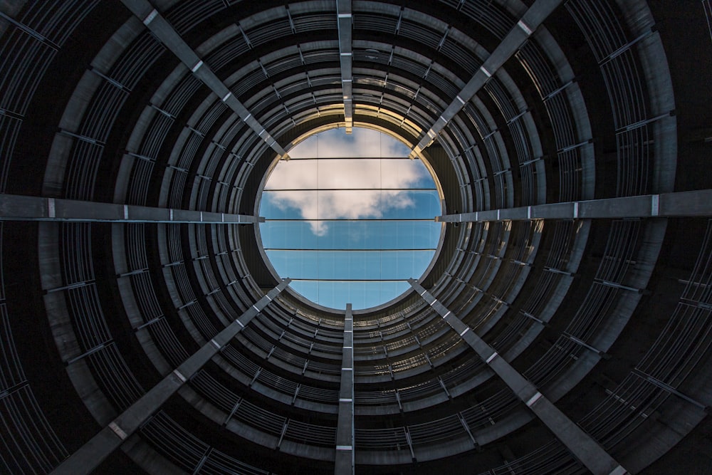 a view of the inside of a metal structure