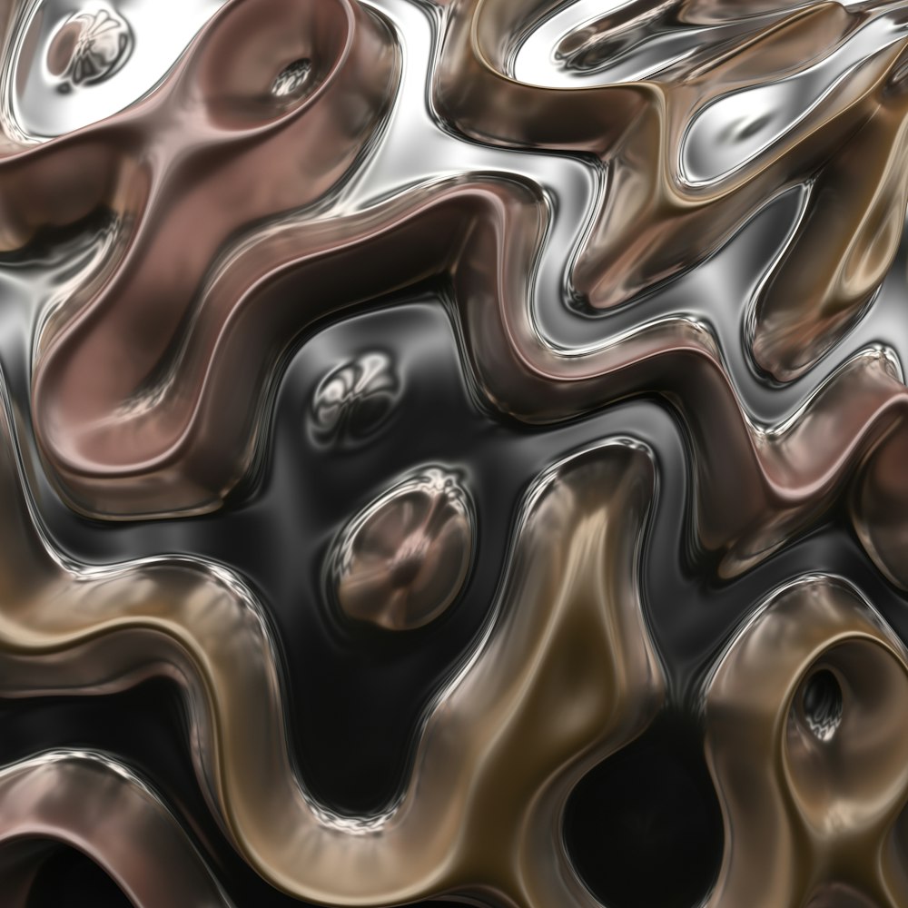 a close up of a metal surface with a wavy design