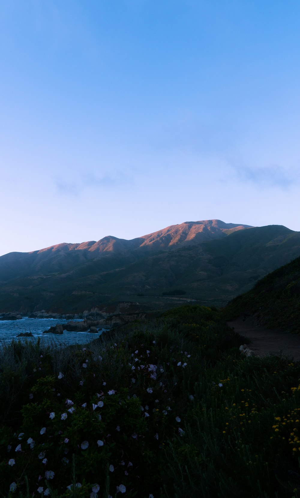 green and brown mountains near body of water under blue sky during daytime