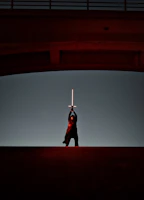 Illustration of a heroic character holding a radiant cross-shaped artifact under a celestial sky.