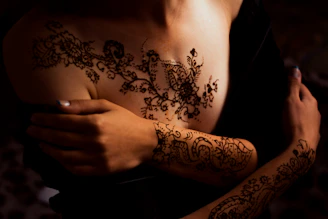 a person holding a tattoo