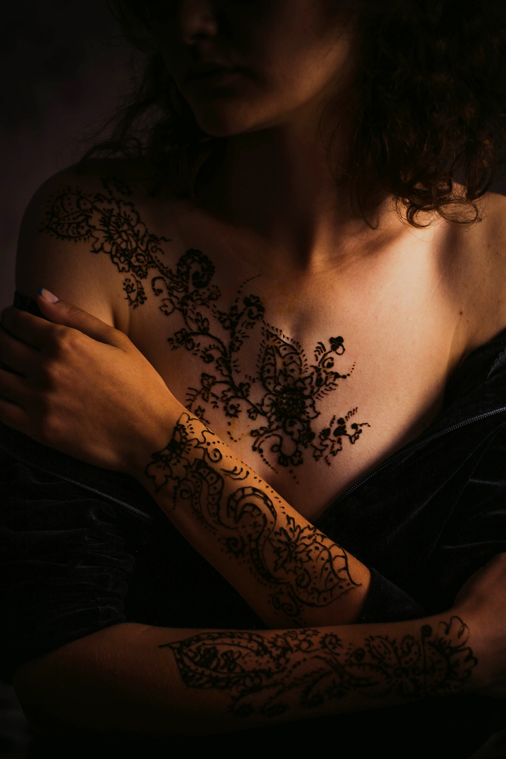 a person holding a tattoo