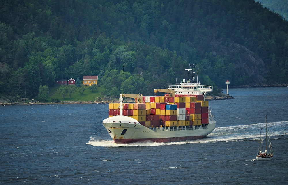 a large cargo ship with a lot of containers on it