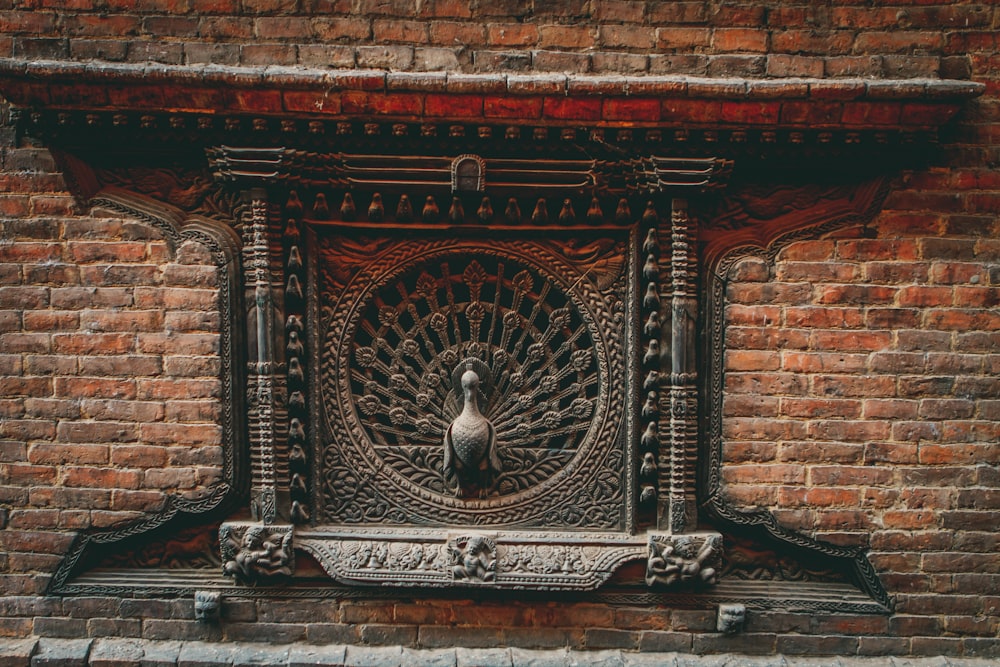 a bird is perched on the ledge of a building