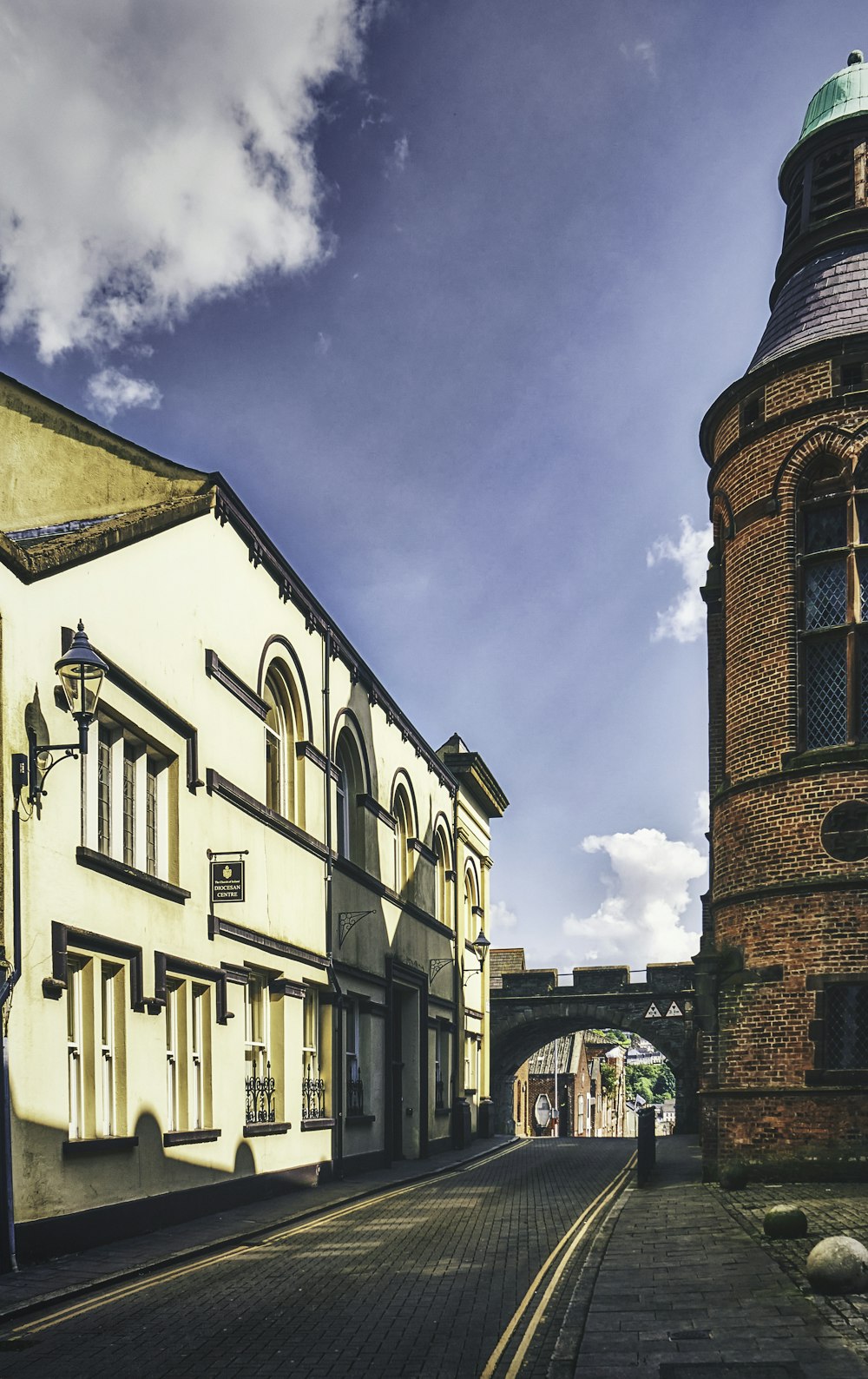 a clock tower on the side of a building