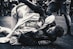 a man on the ground in a black and white photo