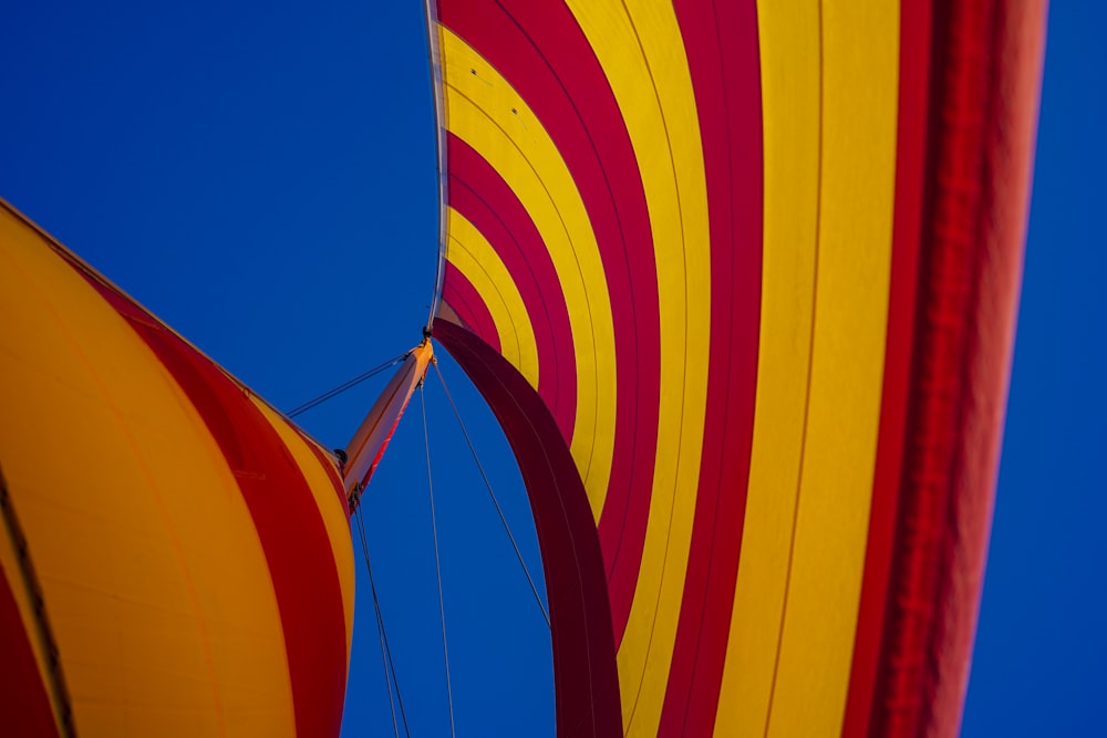 orange and white striped balloon