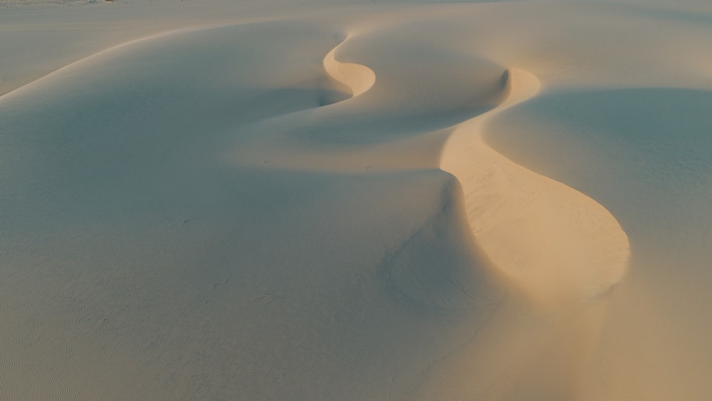 a view of a sandy area with a few trees in the distance