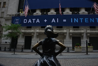 woman in black dress statue