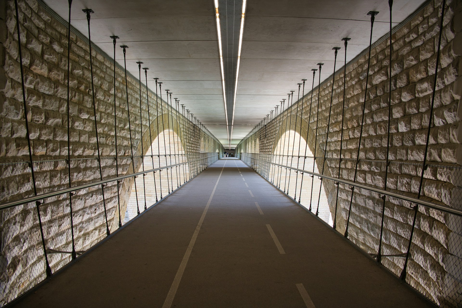 white and brown concrete hallway