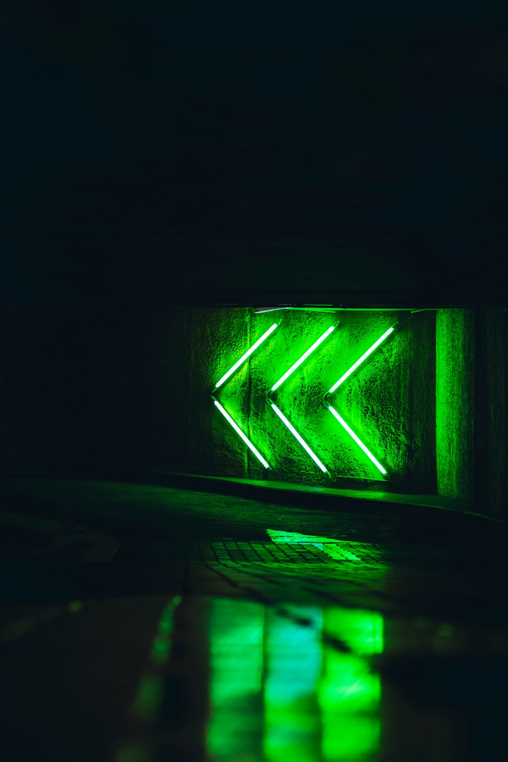 green and black neon light