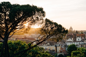 Sunset view over Nagpur’s iconic Deekshabhoomi monument glowing warmly.
