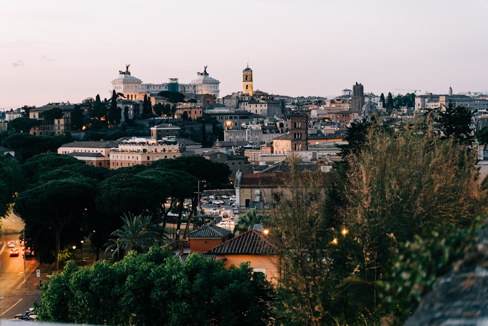 a view of a city from a hill