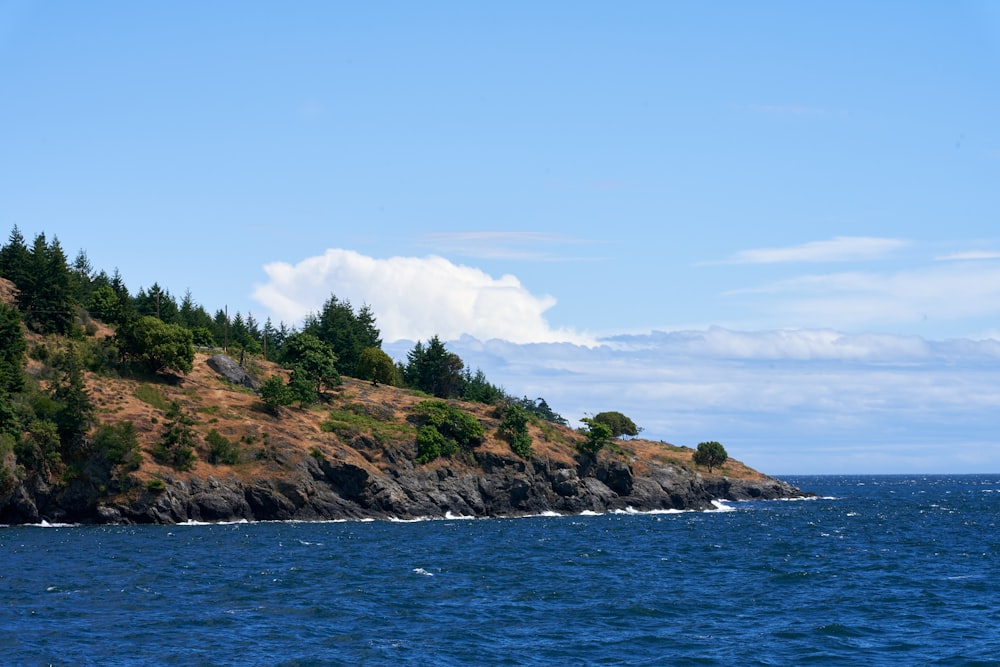 a small island in the middle of a body of water