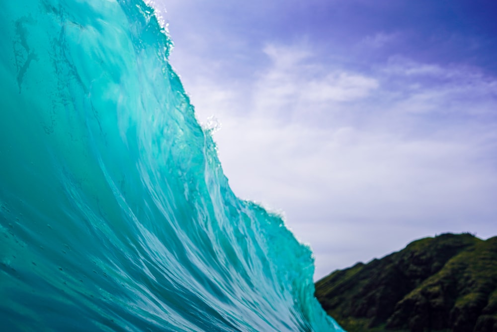 blue and white water waves