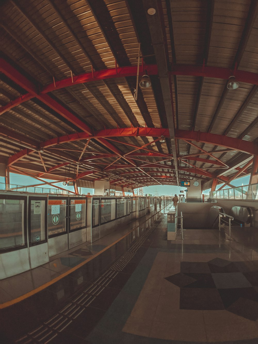 white and brown train station