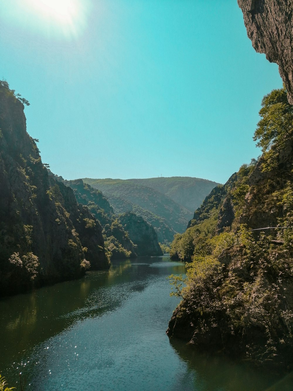 river between green trees and mountains during daytime