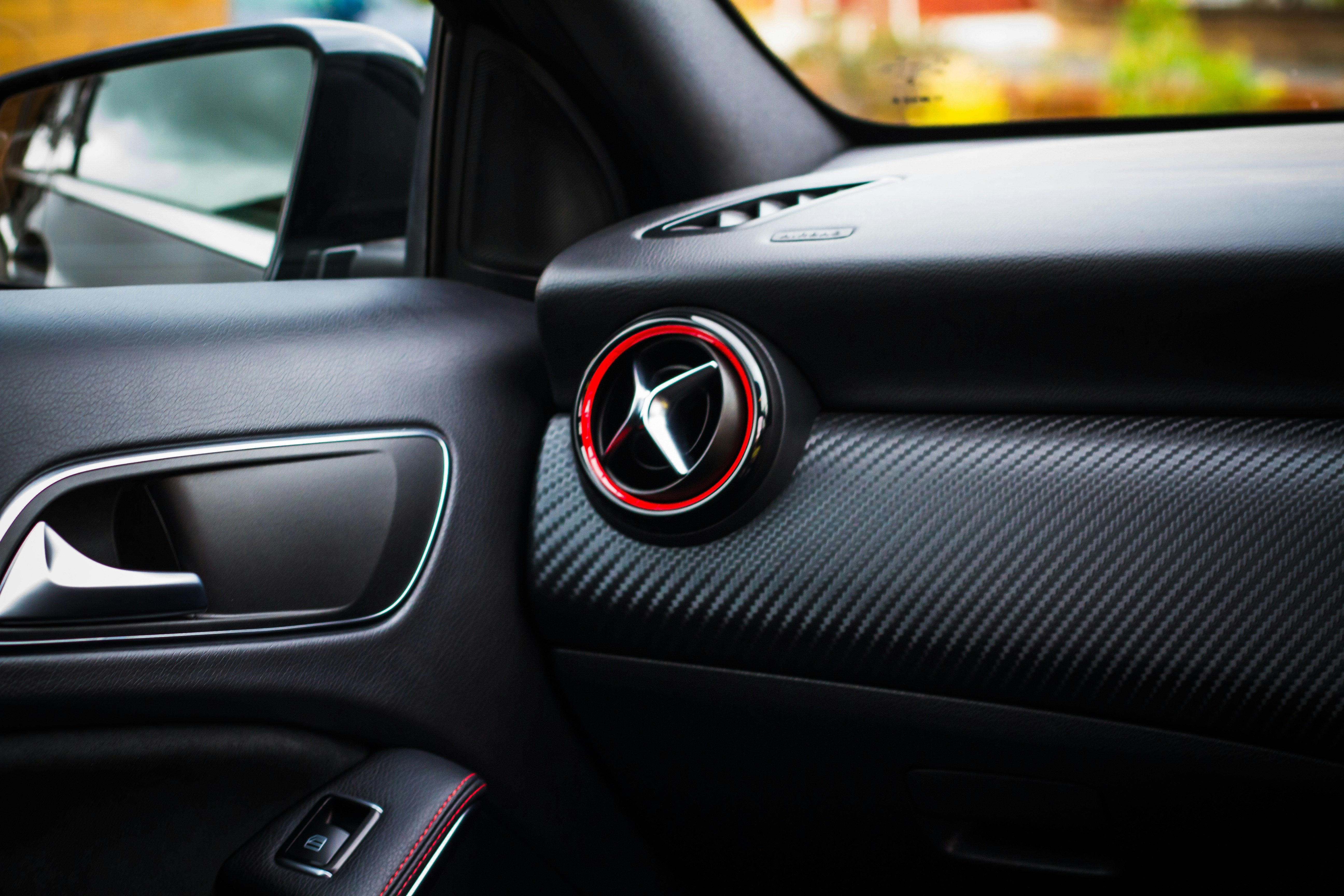 black and red car door