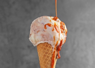ice cream on brown cone