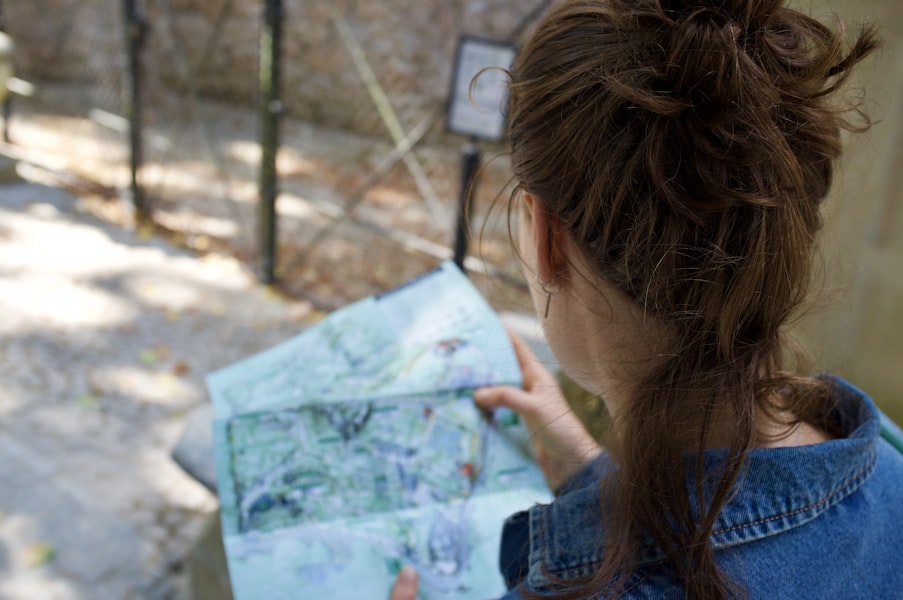 Tourist with map exploring a destination