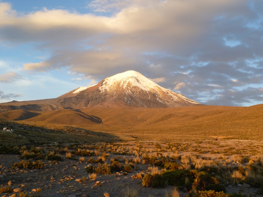 brown and white mountain under white clouds during daytime