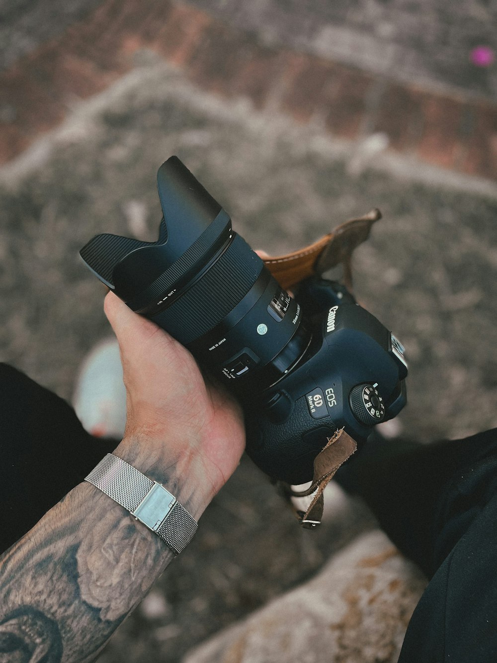 person holding black dslr camera