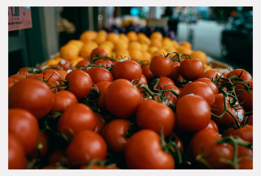 red tomato fruit on display