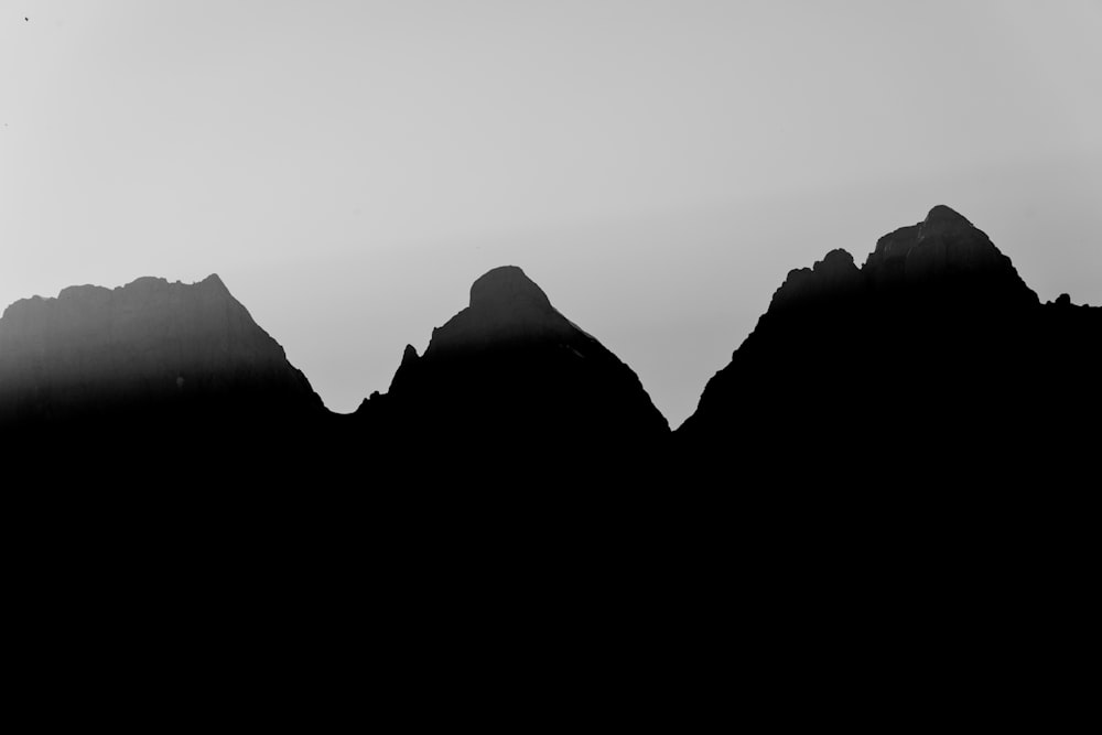 silhouette of mountain during daytime