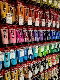 blue red and yellow plastic containers